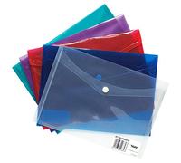 Tiger A5 coloured document stud wallet folder files - pack of 5