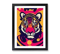 Tiger Abstract No.2 Framed Print | A4 Black Framed Wall Art | Ready to Hang | Abstract Animal Picture | Living Room Bedroom Lounge Office