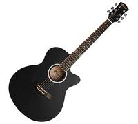 TIGER ACG1-BK-SM Acoustic Steel String Guitar - Matte Charcoal Black - Full Size Small Body Parlour Guitar for Ages 12+
