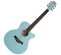 TIGER ACG1-LBL-SM Acoustic Steel String Guitar - Matte Baby Blue - Full Size Small Body Parlour Guitar for Ages 12+