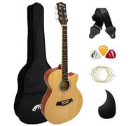 Tiger ACG1-NT Acoustic Guitar with Steel Strings - Small Body 4/4 - for Beginners aged 11+ - Bag, Strap, Spare Strings, Scratchplate and Pick Included - 6 Months free Lessons - Natural