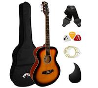 Acoustic Guitar for Beginners - Full Size, Steel-String - includes Gig-bag, Strap, Scratchplate and Spare Strings - Sunburst - TIGER ACG2-SB