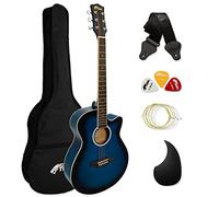TIGER ACG3-BL Full Size Acoustic Guitar Package - Beginners Guitar Pack with Gig Bag, Strap and Spare Strings - Blue - Now with 6 Months Free Lessons Included