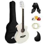 Tiger ACG4-WH Full Size Electro Acoustic Guitar for Beginners - White