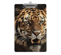 Tiger Acrylic Clipboard with Low Profile Metal Clip A4 Size Clipboards Cute Board Holds 100 Sheets Perfect for Calligrapher Office Workshops and Event