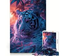 Tiger Aesthetic Sunset Teenagers 1000 Piece Jigsaw Puzzle Memory Gain Light Relax Design Assembly Wall Art Decor (50x75cm)