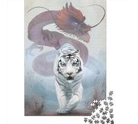 Tiger And The Dragon 1000 Piece Jigsaw Puzzle for Adults-Puzzles Teenagers Paper Puzzles- Relax Puzzles Games-Brain Teaser Puzzle 1000pcs (38x26cm)