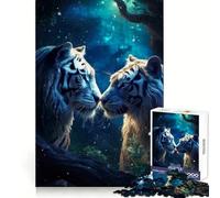 Tiger And Tigress in Love Jigsaw Puzzle for Teenagers 1000 Pieces Cognitive Toy Quiet Hobby Premium Edge (38x52cm)