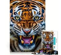 Tiger Angry Jigsaw Puzzle for Adults 1000 Pieces Smart Game Tension Relief Pattern Assembly Heartfelt Gift 38x52cm