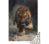 Tiger Angry Scary Hungry_2 Puzzle 1000 Pieces for Adults, Tiger Themed Animal Jigsaw Puzzle, Gift for Big Cat Lovers, 70x50cm/1000pcs