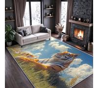 Tiger Animal Area Rugs for Living Room 80x150 Non Slip Flannel | Washable Runner Rugs Short Pile Carpet Sky Cloud Entrance Room Decor Soft Fluffy for Bedroom Hallway Kitchen U319