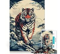 Tiger Animal Japan Vibes Jigsaw Puzzles for Adults 1000 Pieces Pure Logic Toy Stress Free Sharp Cut Santa Wish Item 50x75cm