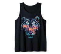 Tiger Animal Love Wildlife Safari Sunglasses Predator Motif Tank Top