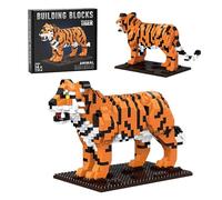Tiger Animals Micro Mini Building Blocks Model with Display Base