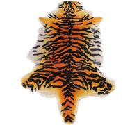 Tiger Area Rug Chic Style Tiger Leopard Printed Australia Sheepskin Rug Soft Plush Throw Lambskin Fur Rug Perfectly in Living Room/Bedroom or as Couch Recliner Cover Decor one Pelt with tail
