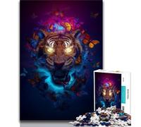 Tiger Art 1000 Pieces Jigsaw Puzzle for Adults& Teens,Help The Brain Exercise Addictive Toys to Cultivate Patience Suitable for Couples (38x26cm)