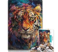 Tiger Art Jigsaw Puzzles 1000 Pieces for Adults Teens,Toys Educational Games Stress Relieving Great Gifts And Toys (38x26cm)