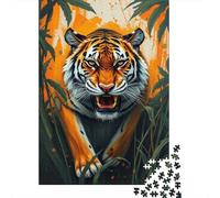 Tiger Art Print Jigsaw Puzzles Puzzles for Adults Kids. 1000 Piece Whimsical Challenge Toy Educational Game Home Decoration for Educational Games Gifts 70x50cm/1000pcs