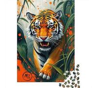 Tiger Art Print Poster Jigsaw Puzzles Puzzle for Adults Kids. 1000 Piece Whimsical Challenge Toy Educational Game Home Decoration for Adults& Kids Age 14 Years Up 70x50cm/1000pcs