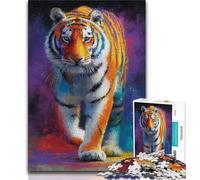 Tiger Art Puzzles for Adults Teens 1000 Pieces,Help The Brain Exercise Addictive Toys to Cultivate Patience Suitable for Couples 38x26cm