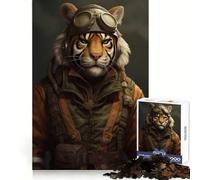 Tiger As A Pilot Jigsaw Puzzles 1000 Pieces for Teenagers Thought Toy Shared Fun Precise Edge Santa Wish Item 50x75cm
