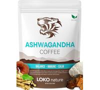 Tiger Ashwagandha Instant Mushroom Coffee - 30 Servings Arabica Blend with Reishi, Chaga & Lion's Mane | Adaptogen, Vegan, Antioxidant Support, Gluten-Free | Immune Booster, Focus & Energy