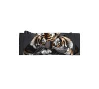 Tiger at rest Baby Bow Headband for Girls 0-6 Months - Soft Stretchable Knit Headwrap for Newborn Infant Photography, Shower Gift