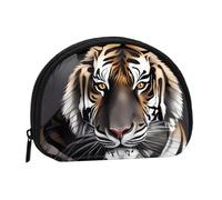 Tiger at Rest Coin Purse Personalized Coin Bag for Women Men Change Purse Small Wallets with Zipper Mini Shell Coin Pouch Outdoor Shopping Change Storage Bag Handbags Gifts