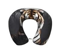 Tiger at Rest Memory Foam U-Shape Travel Neck Pillow with Removable Plush Cover