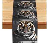 Tiger at rest Print Party Table Runner, Holiday Kitchen Dining Tabletop Runners, for Home Indoor Decor 13x72 In