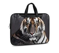 Tiger at Rest Printed Leather Shoulder Messenger Bag Briefcase for Men Women Travel Business Office Hangbag Laptop Pack Crossbody