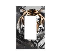 Tiger at Rest Unbreakable Polycarbonate Switch Plate-Modern 1 Gang Light Cover for Home Office with Matching Screws