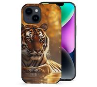 Tiger Autumn Sunset Printed Phone Case Slim Cute Microfiber Cellphone Protective Cover Unisex Compatible with iPhone 14/14 Plus/14 Pro/14 Pro Max