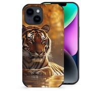 Tiger Autumn Sunset Printed Phone Case Slim Cute Microfiber Cellphone Protective Cover Unisex Compatible with iPhone 14/14 Plus/14 Pro/14 Pro Max