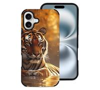 Tiger Autumn Sunset Printed Phone Case Slim Cute Microfiber Cellphone Protective Cover Unisex Compatible with iPhone 16/16 Plus/16 Pro/16 Pro Max