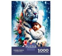 Tiger Baby Snow 1000pc Puzzle for Adults Warm Wild Bond Jigsaw Puzzle Extra-Thick Cardboard Stress Relief Travel Adults Kids 12+ Brain Training Puzzle 70x50cm/1000pcs