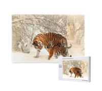 Tiger Baby Tigerfamile Young,1000 Pieces Wooden Jigsaw Family Game Jigsaw Puzzles for Adults Teens Home Decor