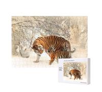 Tiger Baby Tigerfamile Young,300 Pieces Wooden Jigsaw Family Game Jigsaw Puzzles for Adults Teens Home Decor