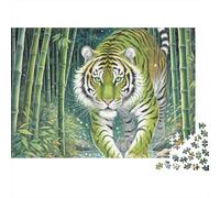 Tiger Bamboo Forest 1000 Piece Jigsaw Puzzle Paper for Adults Night Puzzle Game for Family Relaxation Decor Gift 38x26cm/1000pcs