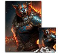 Tiger Barbarian Warriors Jigsaw Puzzles for Adults 1000 Piece Puzzles for Adults Ideal for Teenagers & Collectors, Travel Gift, Family Activity 50x75CM/19.68x29.52inch