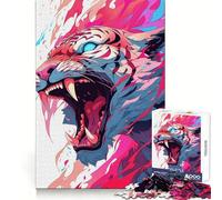 Tiger Beast Unleashed 1000 Teenager Pieces Jigsaw Puzzle Brain Challenge Toy Home Activity Clear Cut Heartfelt Gift 38x26cm