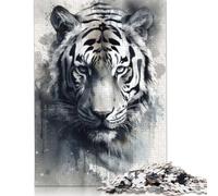 Tiger Beauty Watercolor Puzzle for Adults 1000 Pieces Puzzles Wooden Puzzles Learning Educational Puzzle 1000pcs (75x50cm)