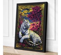 Tiger Beneath Twisted Boughs Canvas Wall Art Print 18x12 Inch