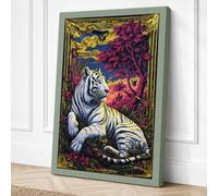 Tiger Beneath Twisted Boughs Canvas Wall Art Print 24x16 Inch