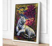 Tiger Beneath Twisted Boughs Canvas Wall Art Print 36x24 Inch