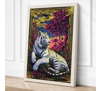 Tiger Beneath Twisted Boughs Canvas Wall Art Print 36x24 Inch