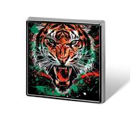 Tiger Black History African U.S. Flag Custom Lapel Pins Square Brooch Tie Suit Dress Accessories for Men Women Wedding Birthday