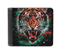 Tiger Black History African U.S. Flag Printed Wallets Bifold Wallet Change Cash Bag with Multiple Card Slots for Men and Women