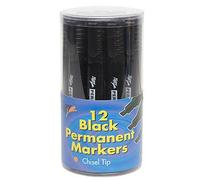 Tiger black ink chisel tip permanent markers pens pack of 12