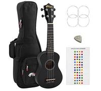 Tiger Black Soprano Ukulele with Padded Bag